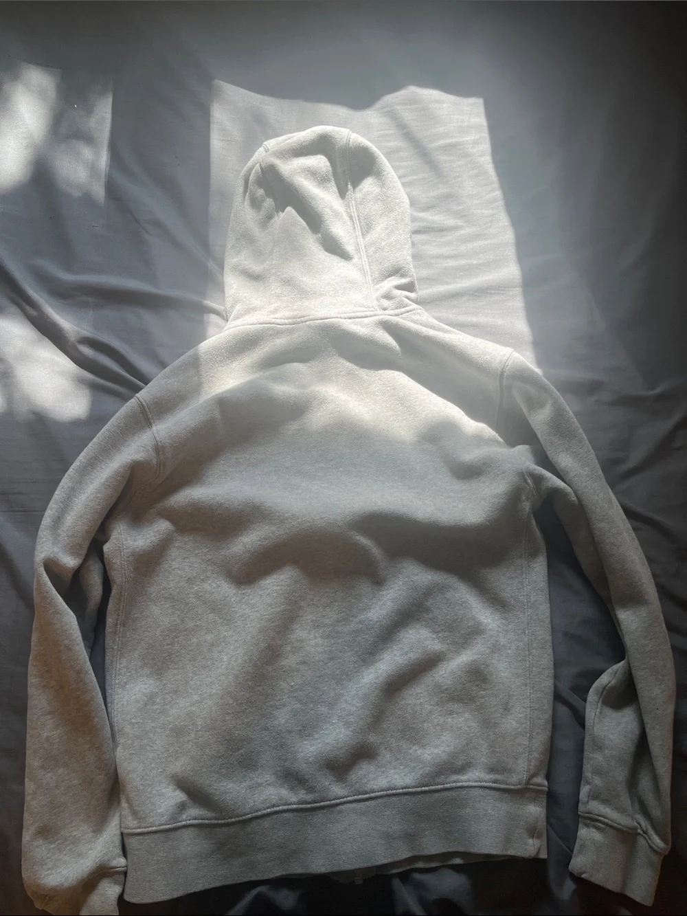 Nike Light Gray Zip Hoodie with Subtle Logo